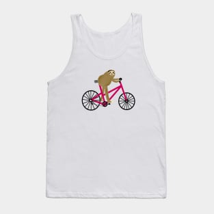 Sloth Riding A Hot Pink Bicycle Tank Top